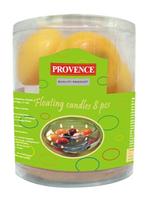 Neparfemovaná plovoucí svíčka PROVENCE 8ks žl...