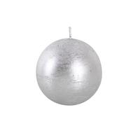 Rustikální svíčka koule 8cm PROVENCE stříbrná