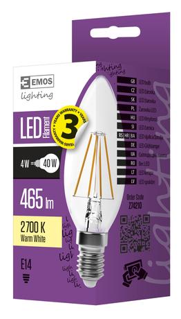 ŽÁROVKA LED FLM CANDLE A++ 4W E14 WW