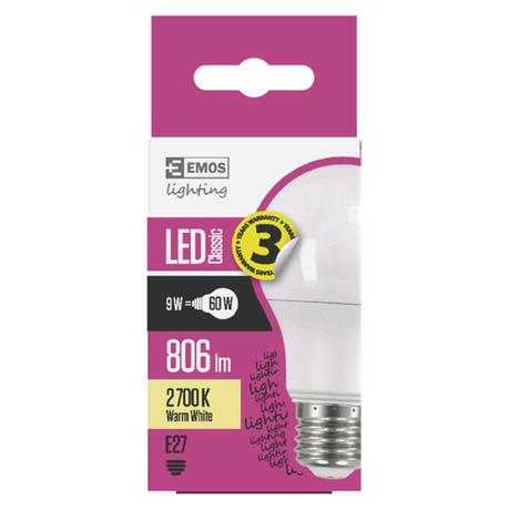 ŽÁROVKA LED CLS A60 9W 806LM E27 WW