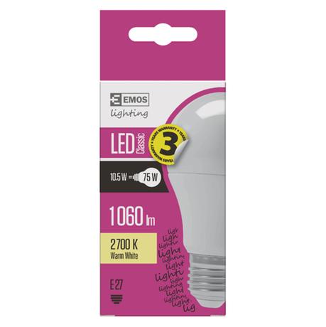 ŽÁROVKA LED CLS A60 10,5W 1060LM E27 WW