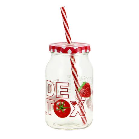 Sklenice s brčkem detox 450ml