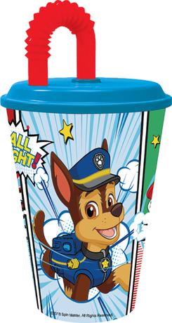 Plastový kelímek s brčkem Paw Patrol 430ml